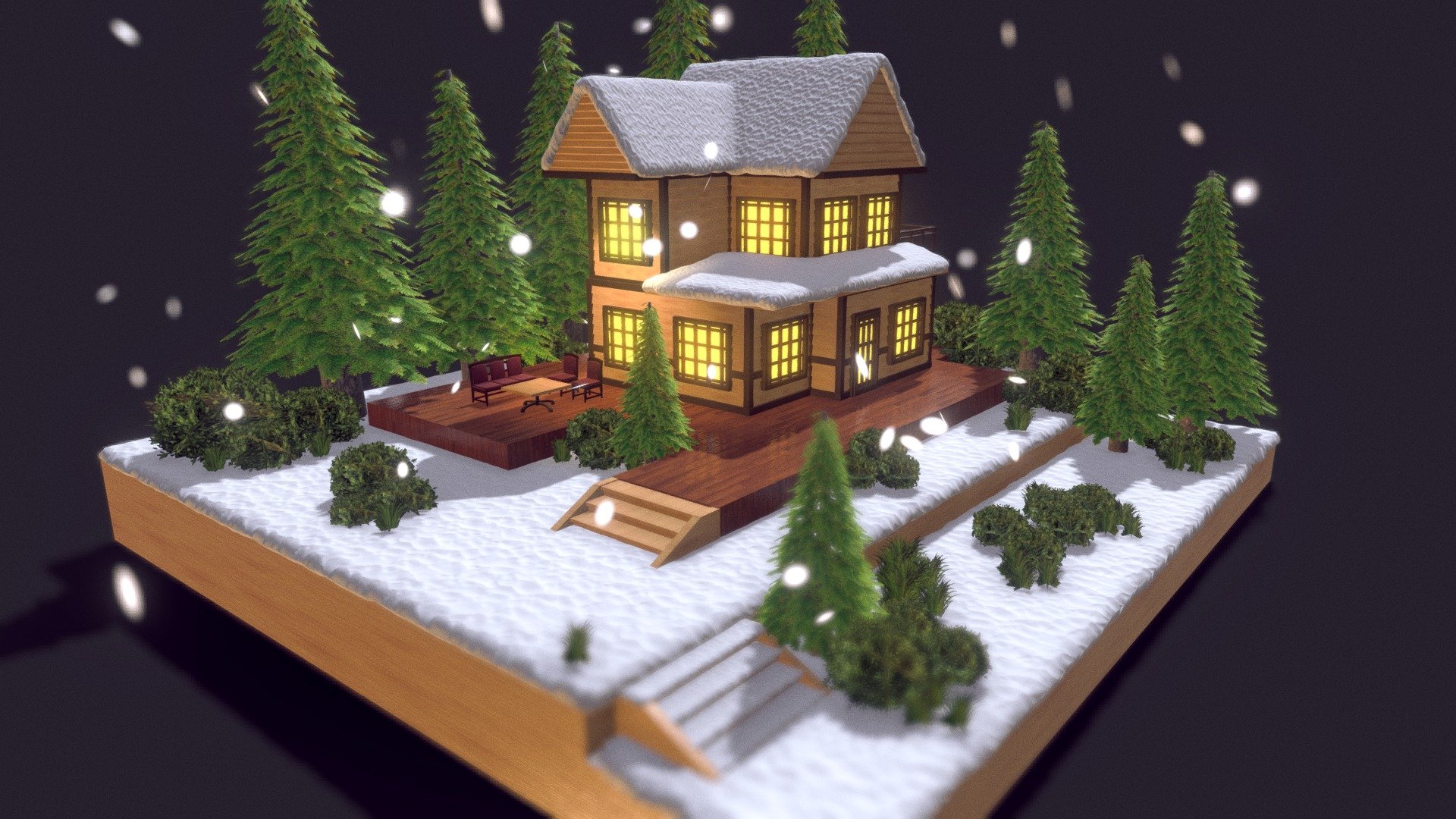 Wood Cabin 3d model