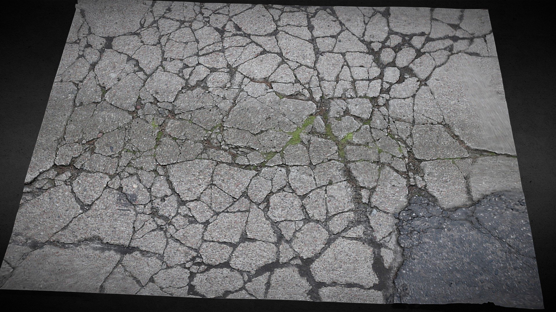 asphalt cracked debris photogrammetry 3d model