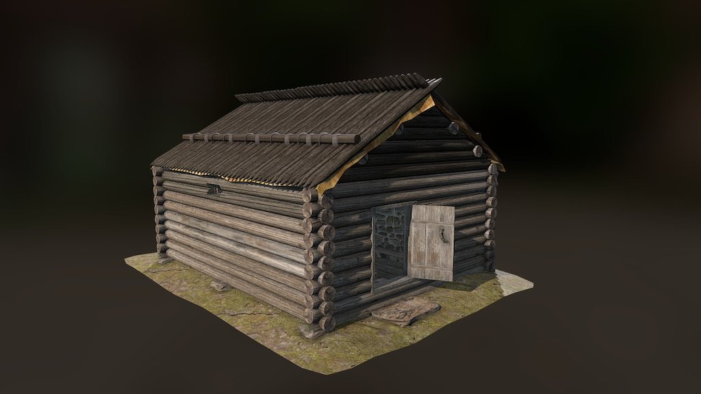 late medieval smoke cabin 3d model