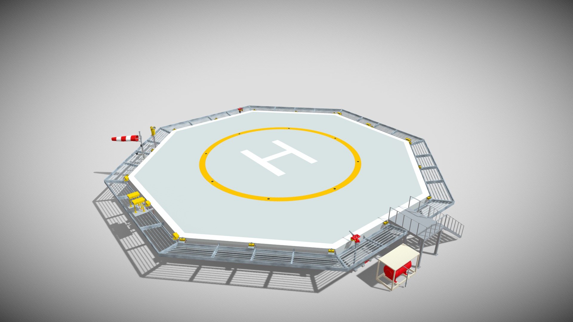 Octagonal Heliport 3d model