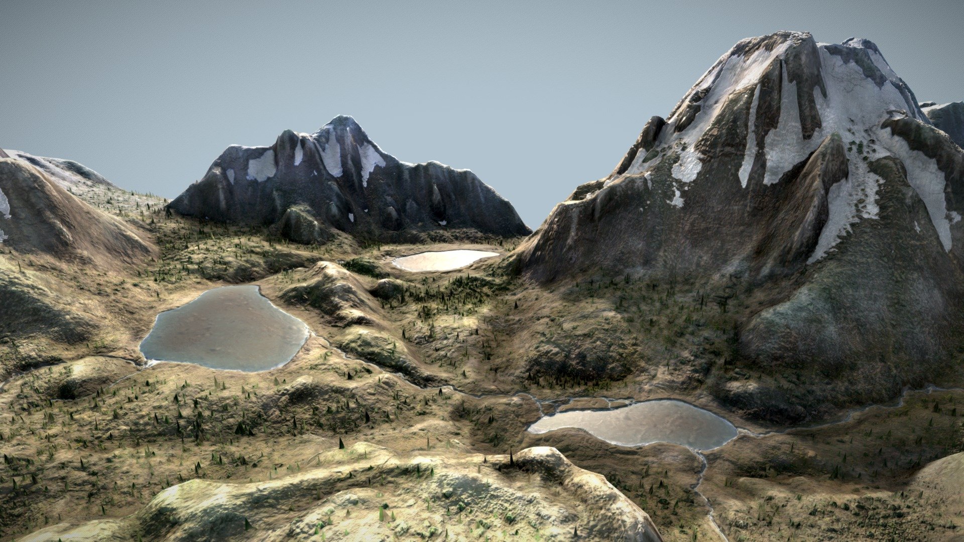 Rocky Mountain Valley Overlook Terrain 3d model