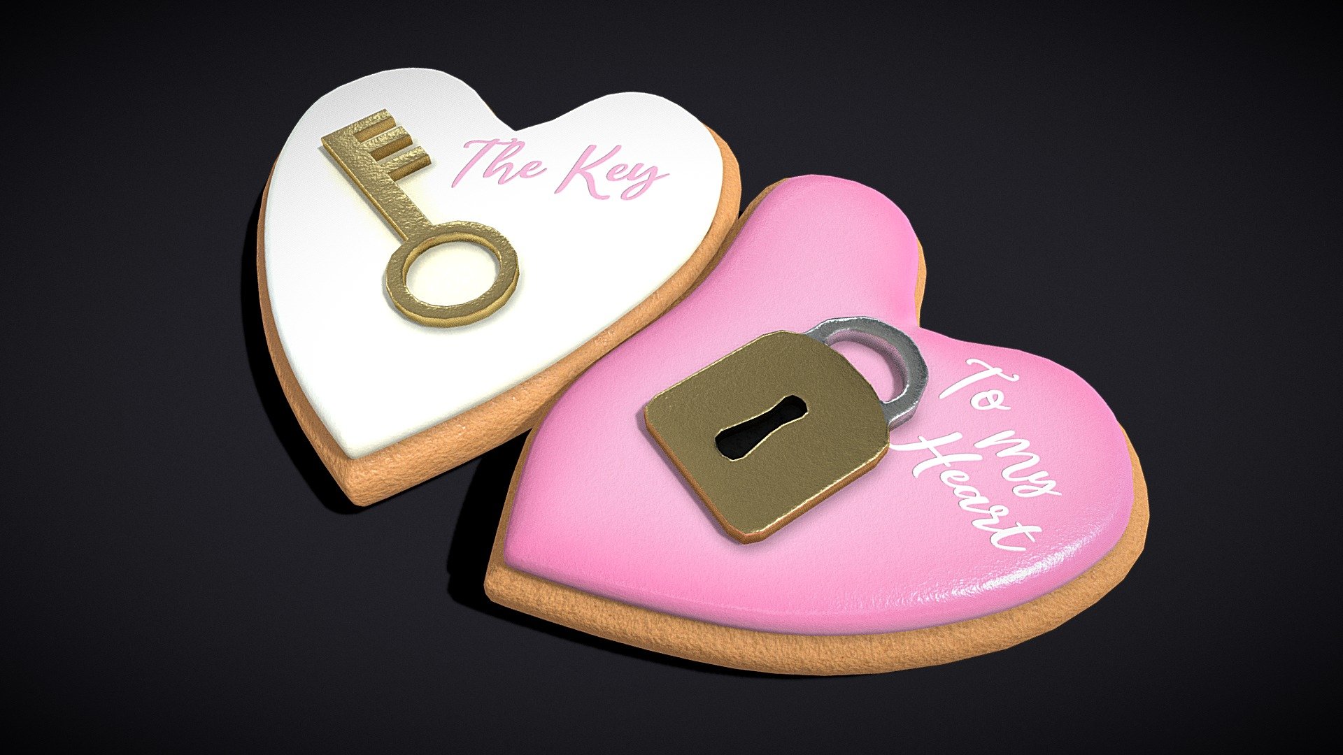 Key to my Heart Cookie 3d model