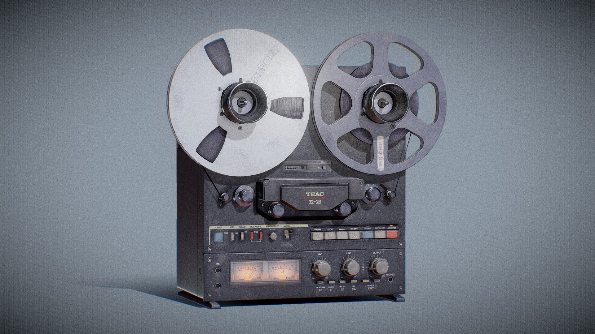 Reel-to-Reel Tape Recorder 3d model