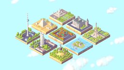 Polygonia World Landmarks Low Poly Bundle