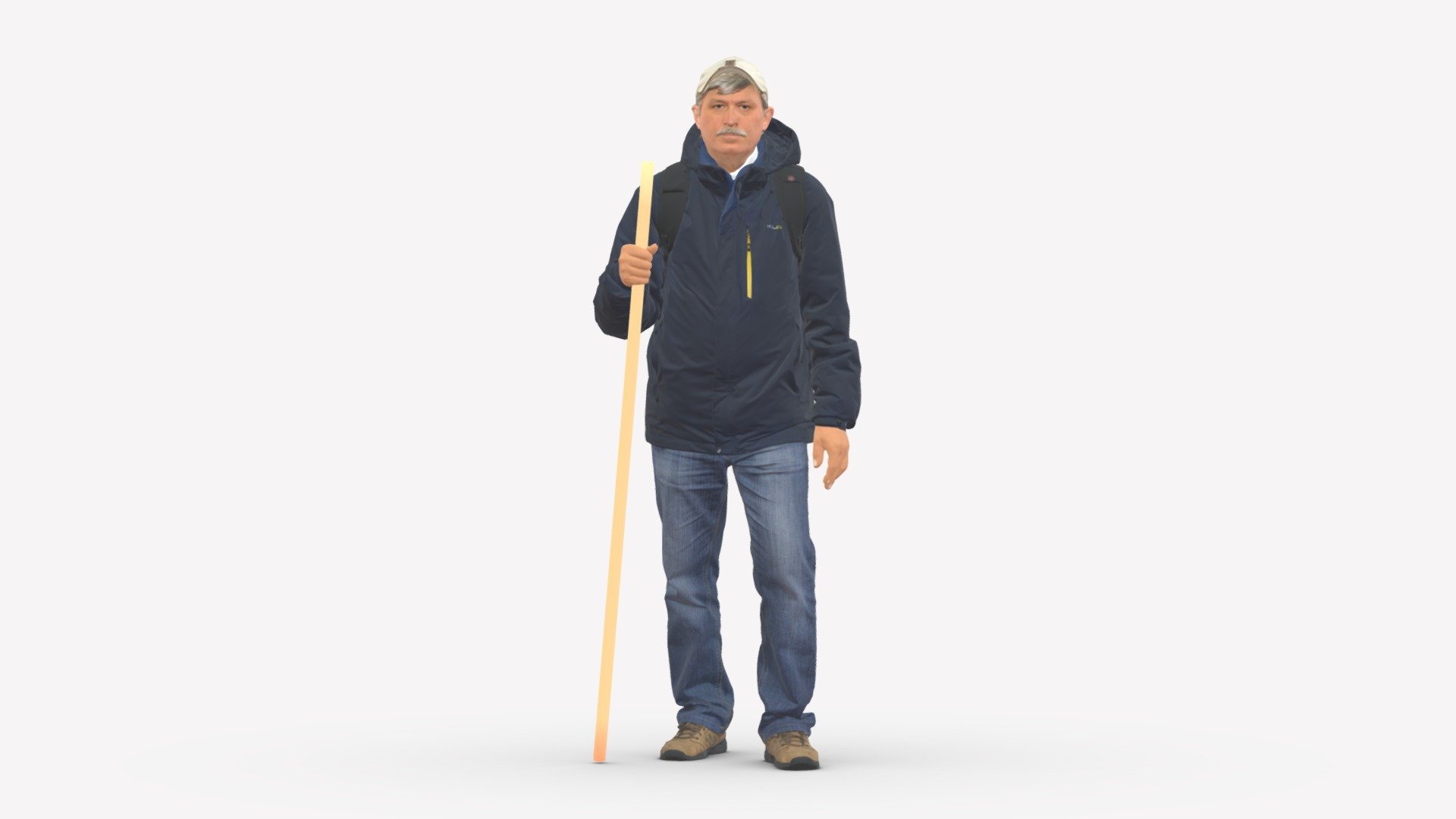 001143 oldy traveler tourist man 3d model