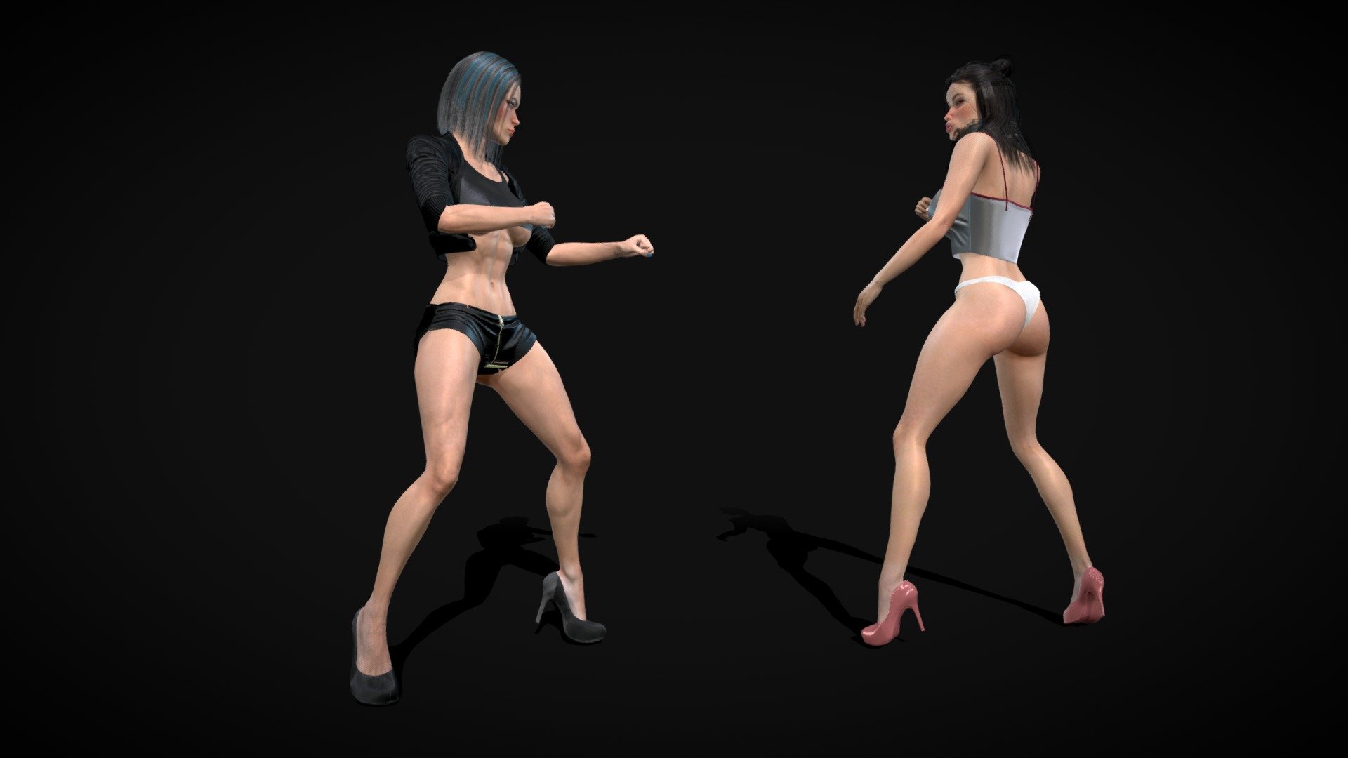 Female Battle 3d model