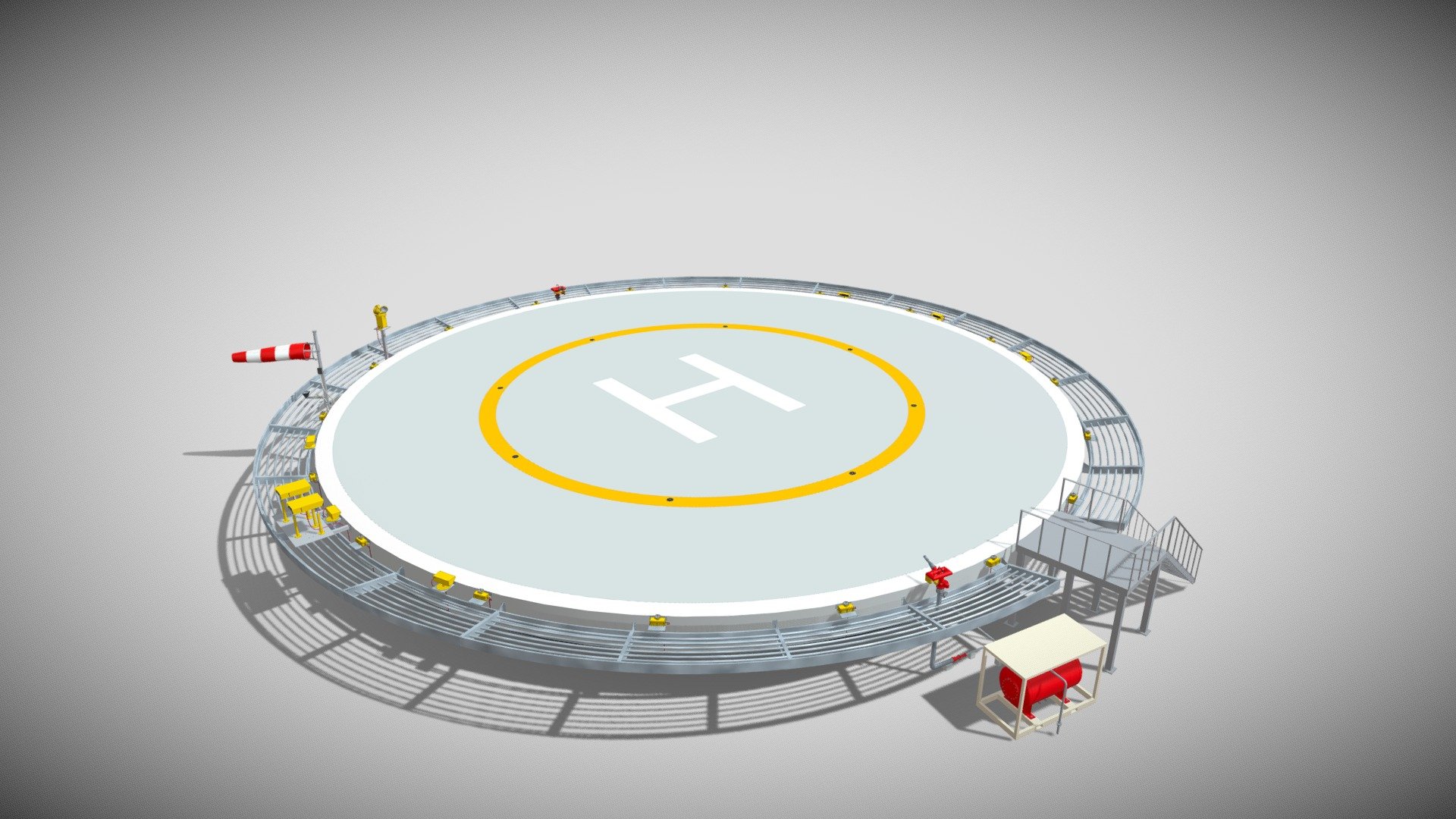 Circular Heliport 3d model