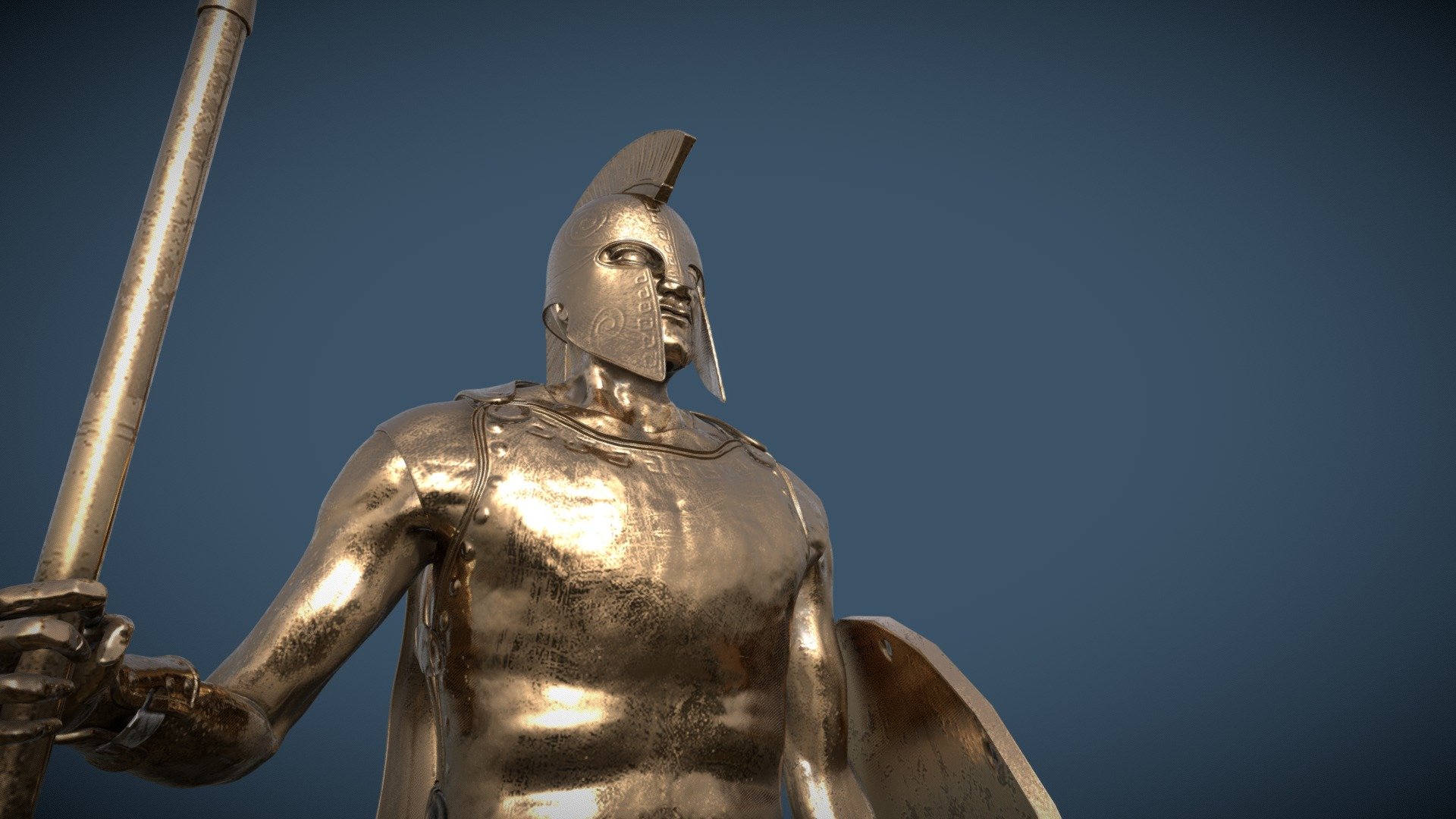 Greek Soldier Bronze 3d model