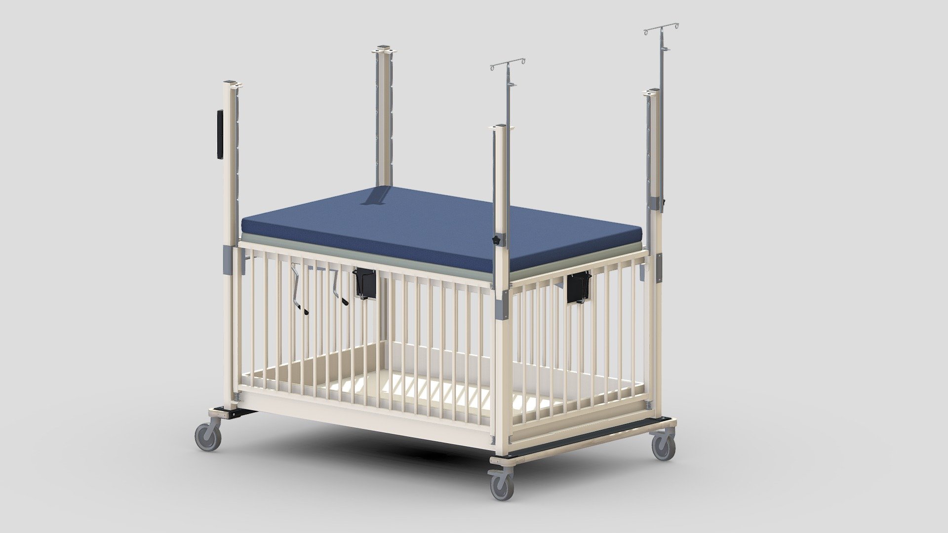 Medical Baby Cribs PBR Realistic 3d model