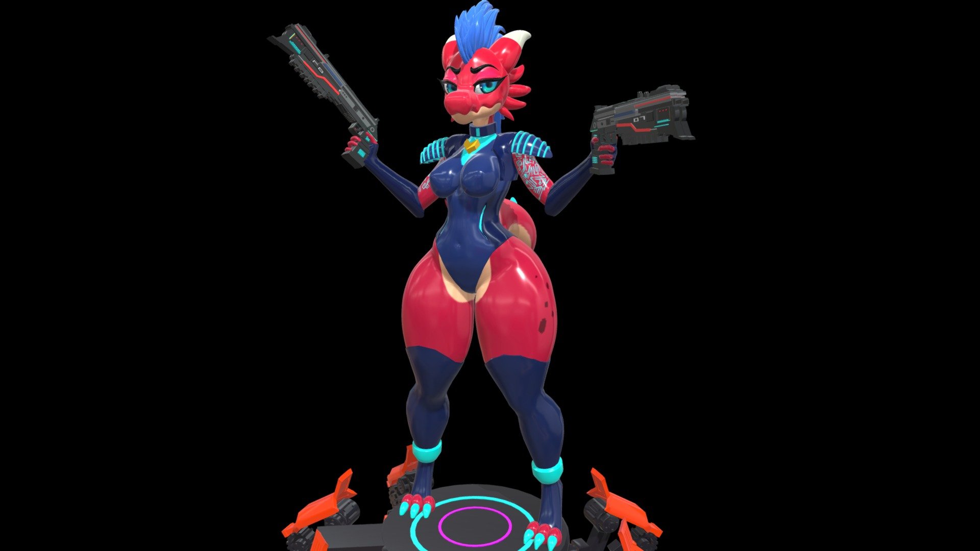 Cyberpunk Kobold Girl 3d model