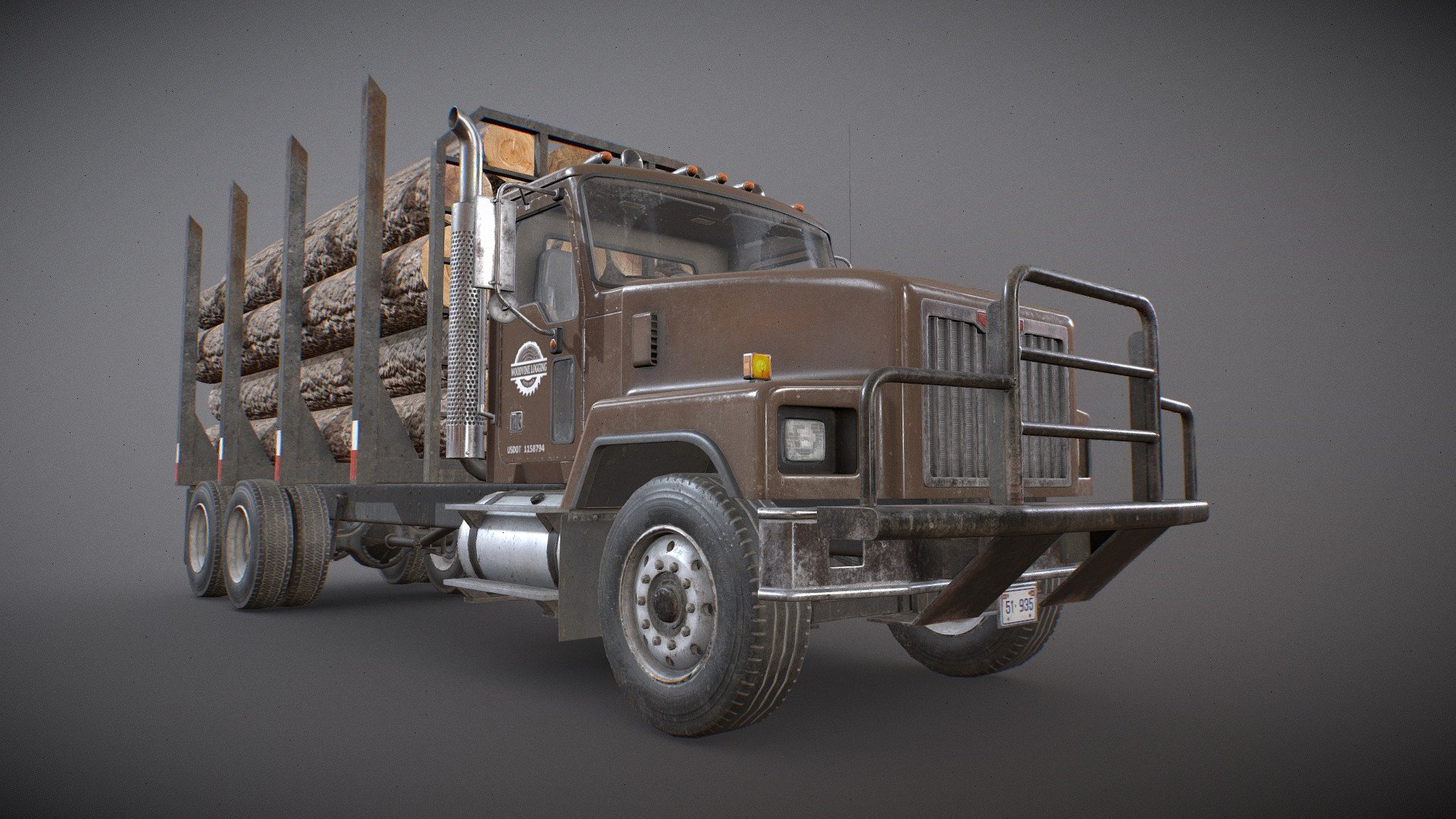 Classic Logging Truck 3d model