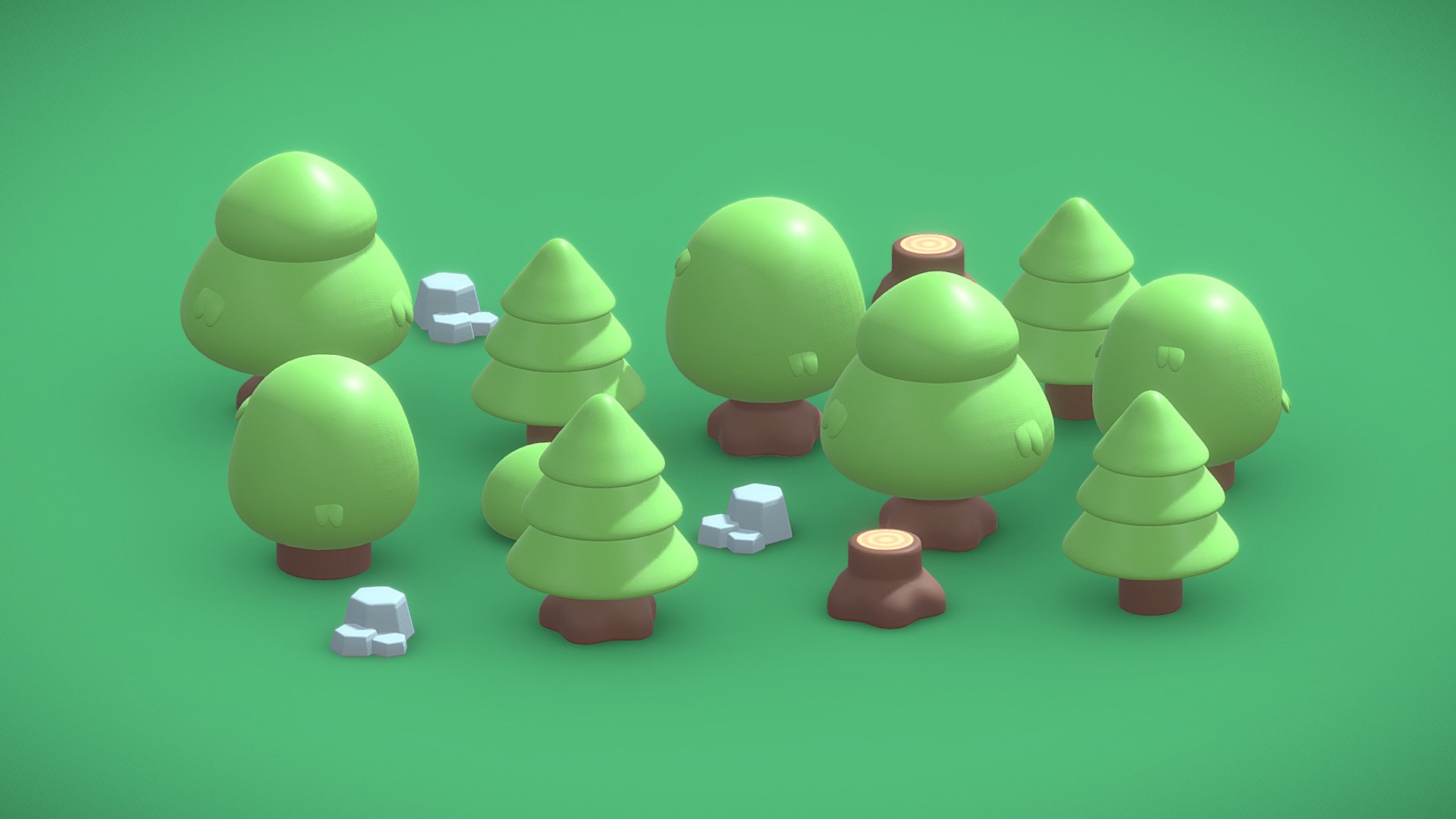 Forest template 3d model