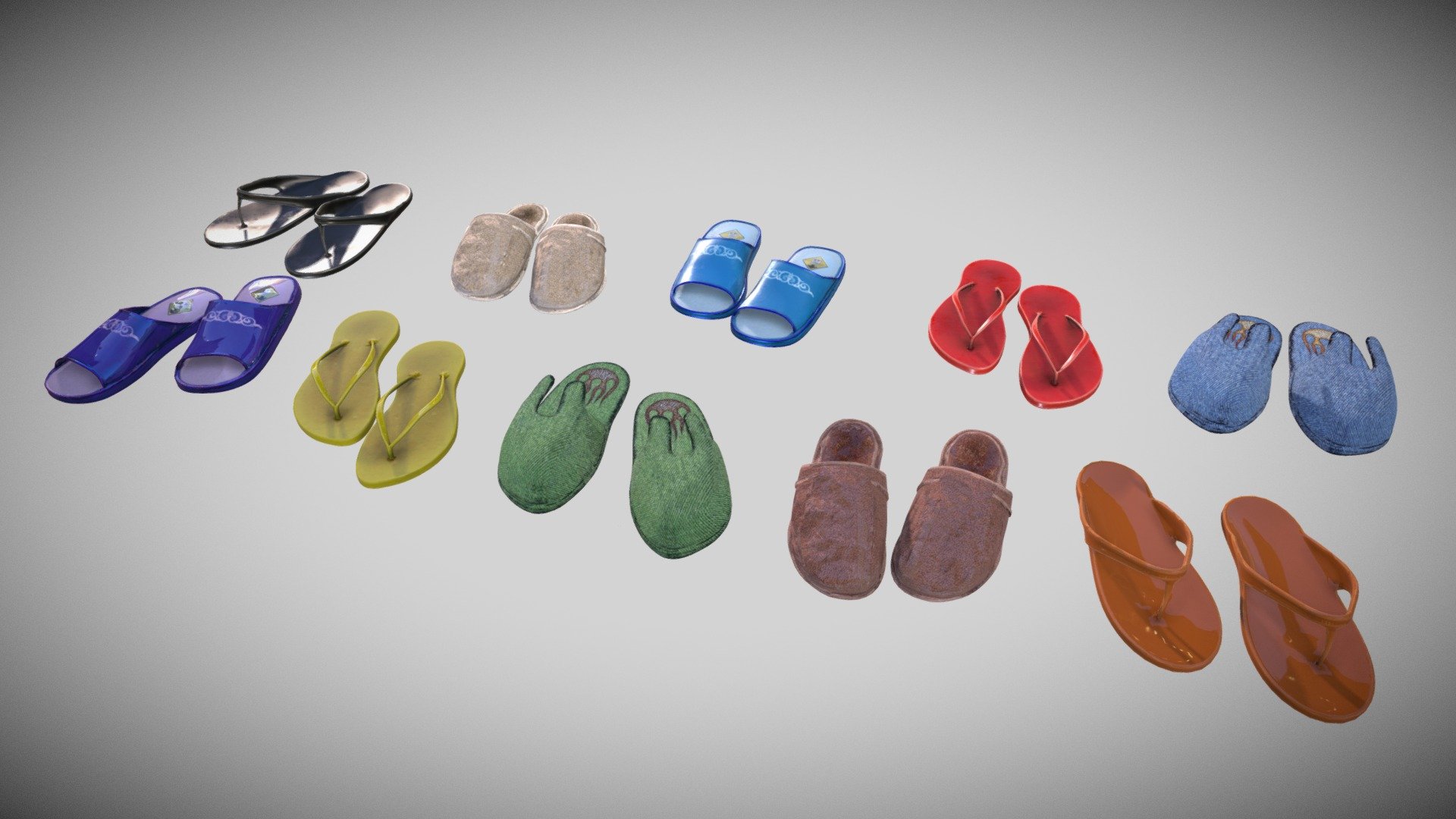 Slippers Series 3d model