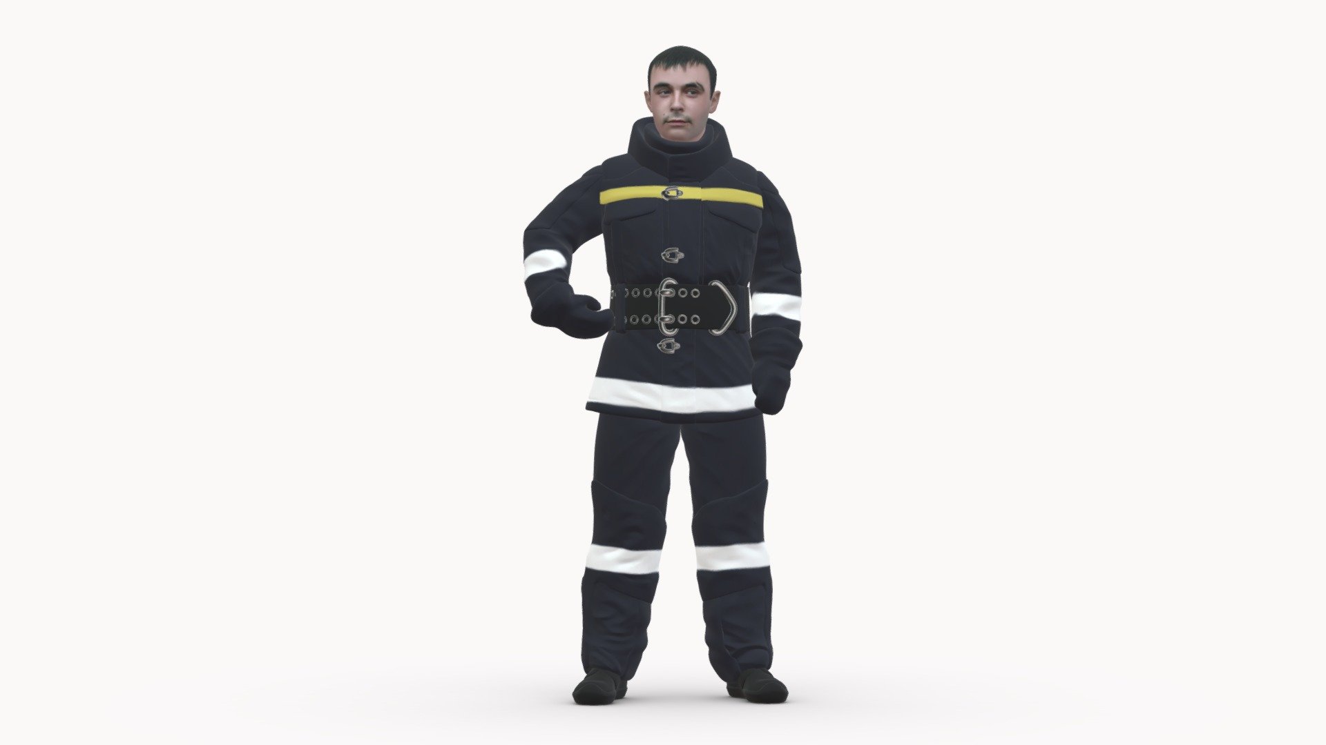 man in firefighter suit 1112 3d model