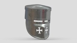 Medieval Helmet 06 Low Poly PBR Realistic