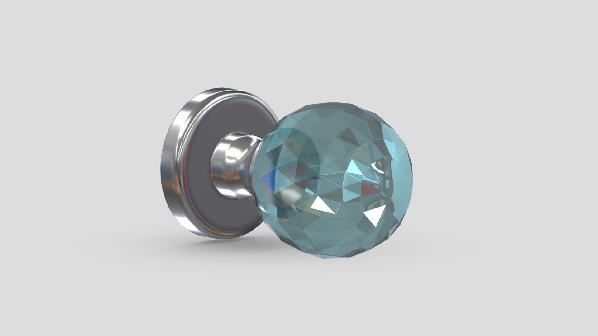 Glass Facetted Mortice Door Knob 3d model