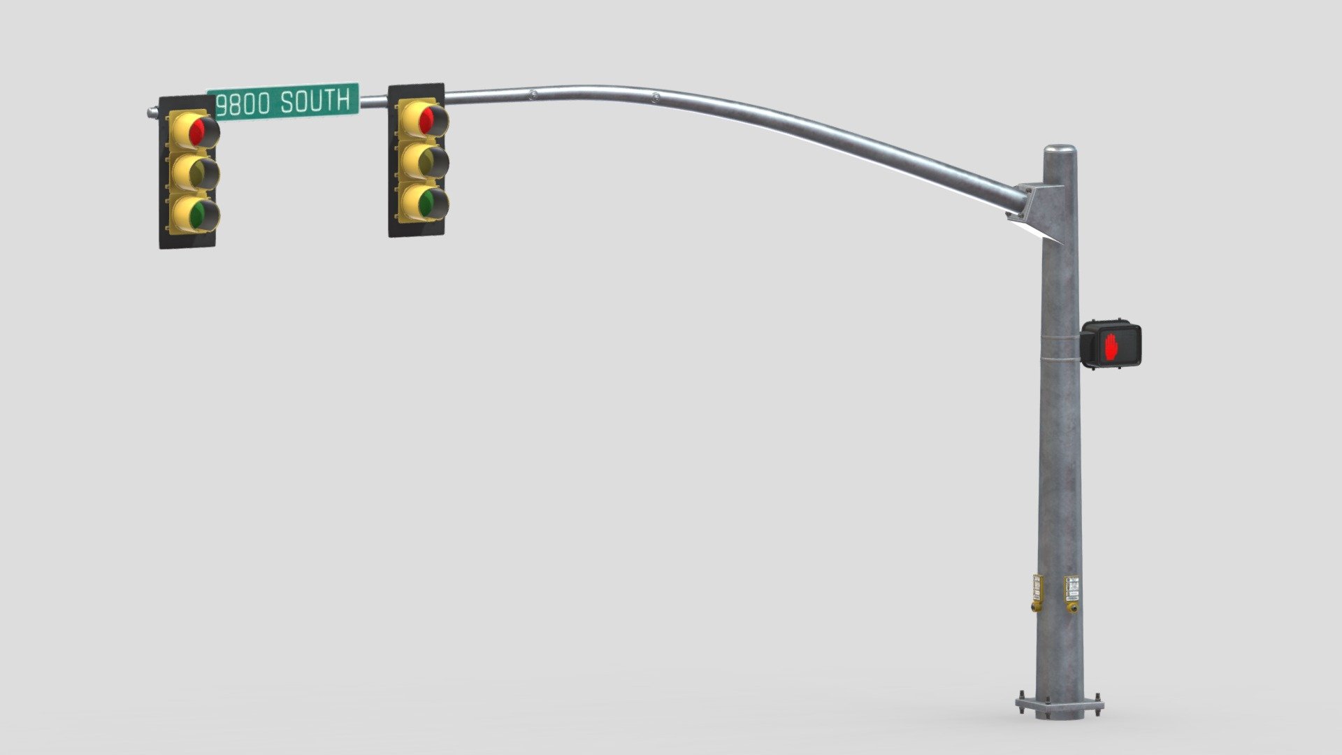 Street Light With Traffic 03 Realistic 3d model