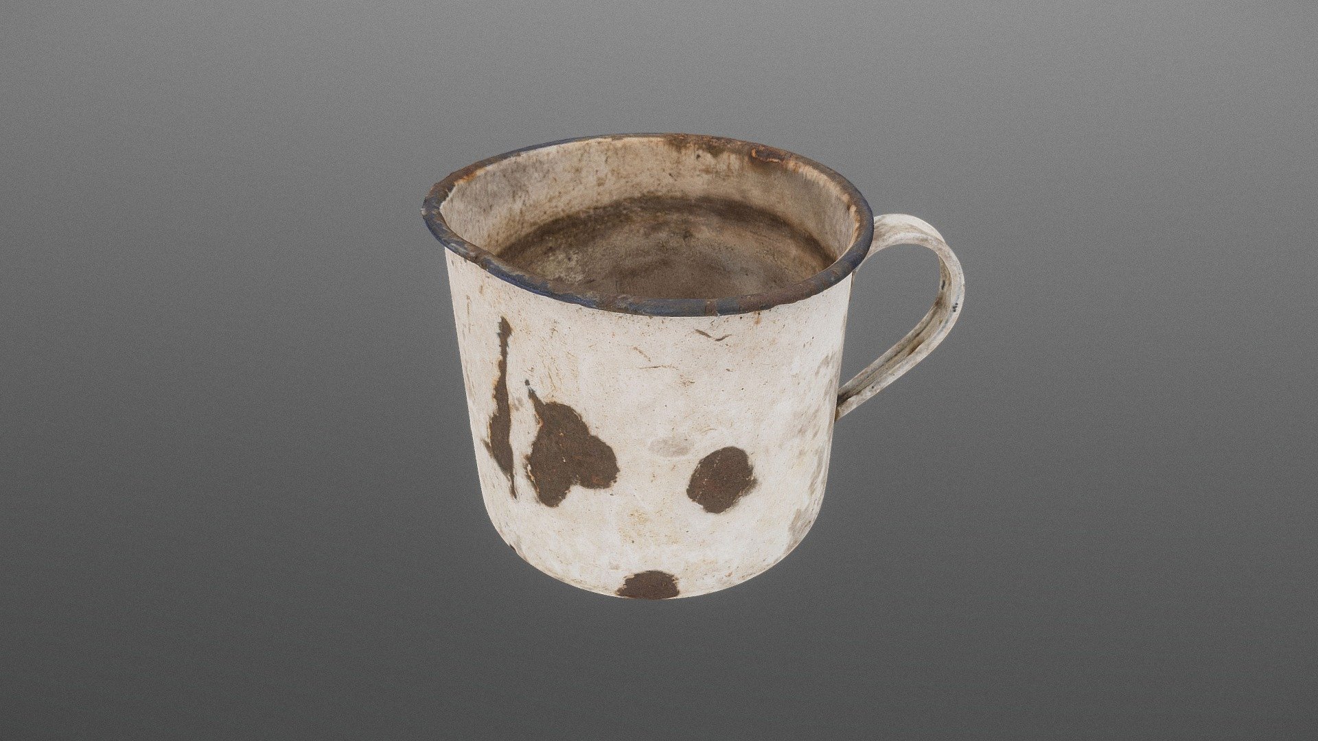 Vězeňský bílý Plechový hrnek / Prison Tin mug 3d model