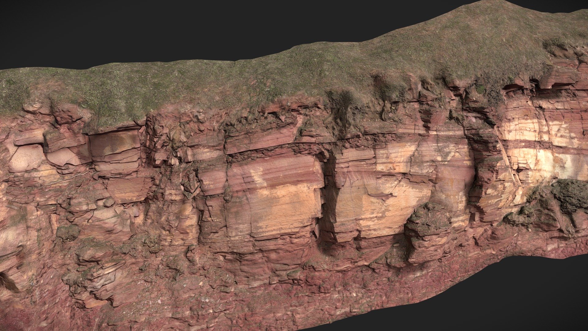 Red Desert Cliff Rock Module Scan 3d model