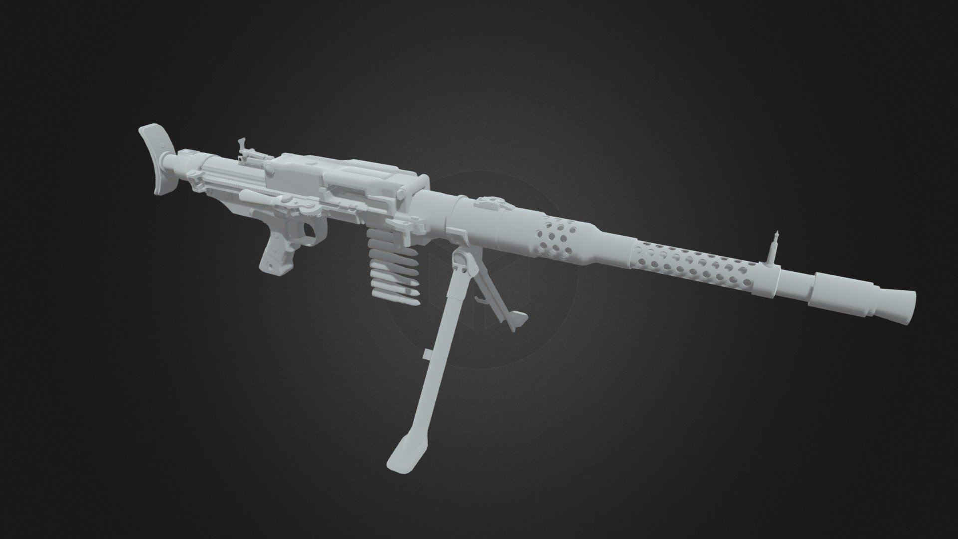 German MG131 Heavy Machine Gun 3d model