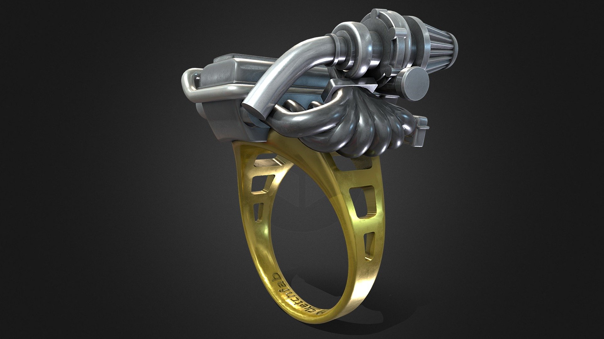 ring with engine 3d model