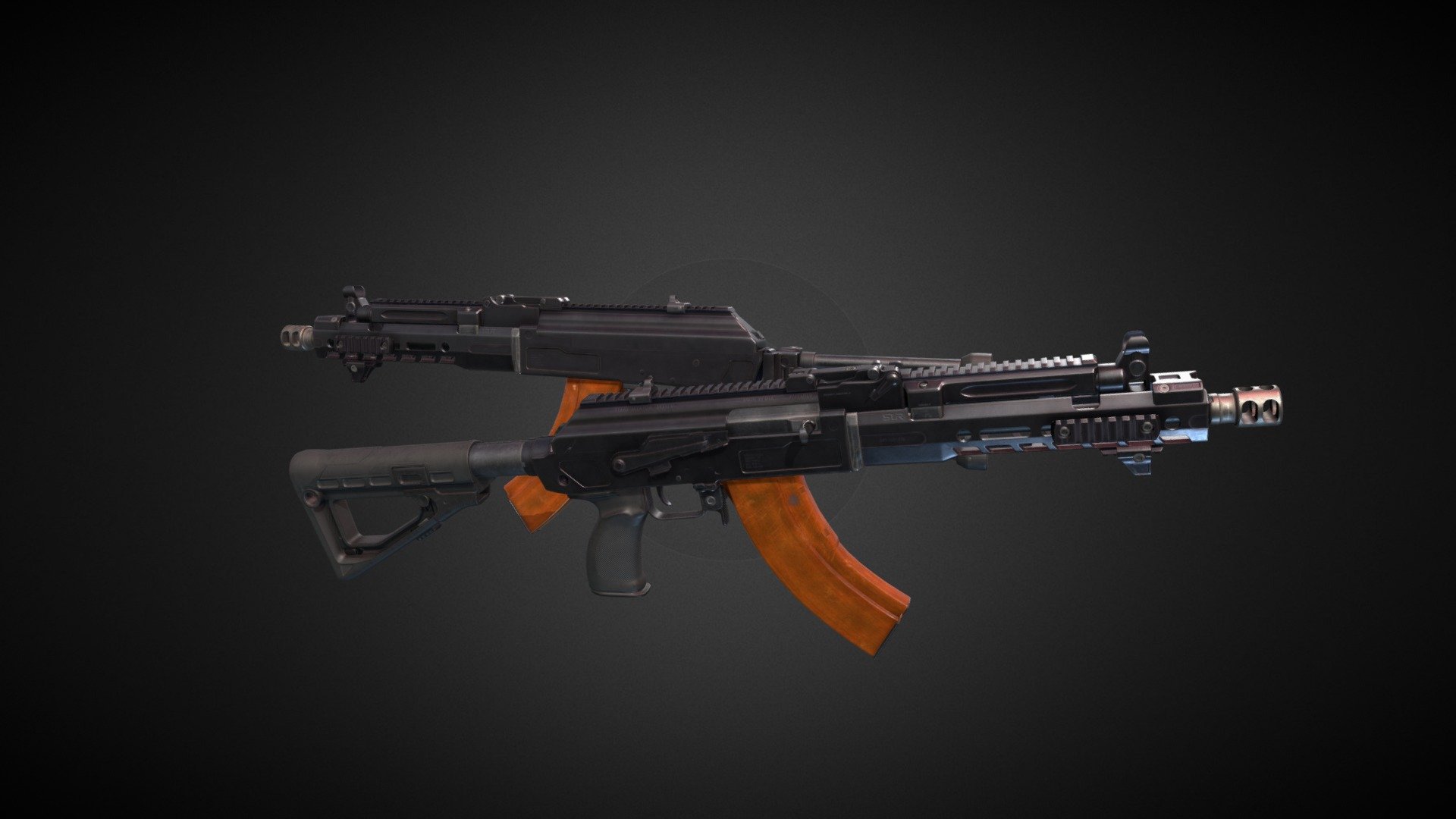 Custom AK MB47 rifle 3d model