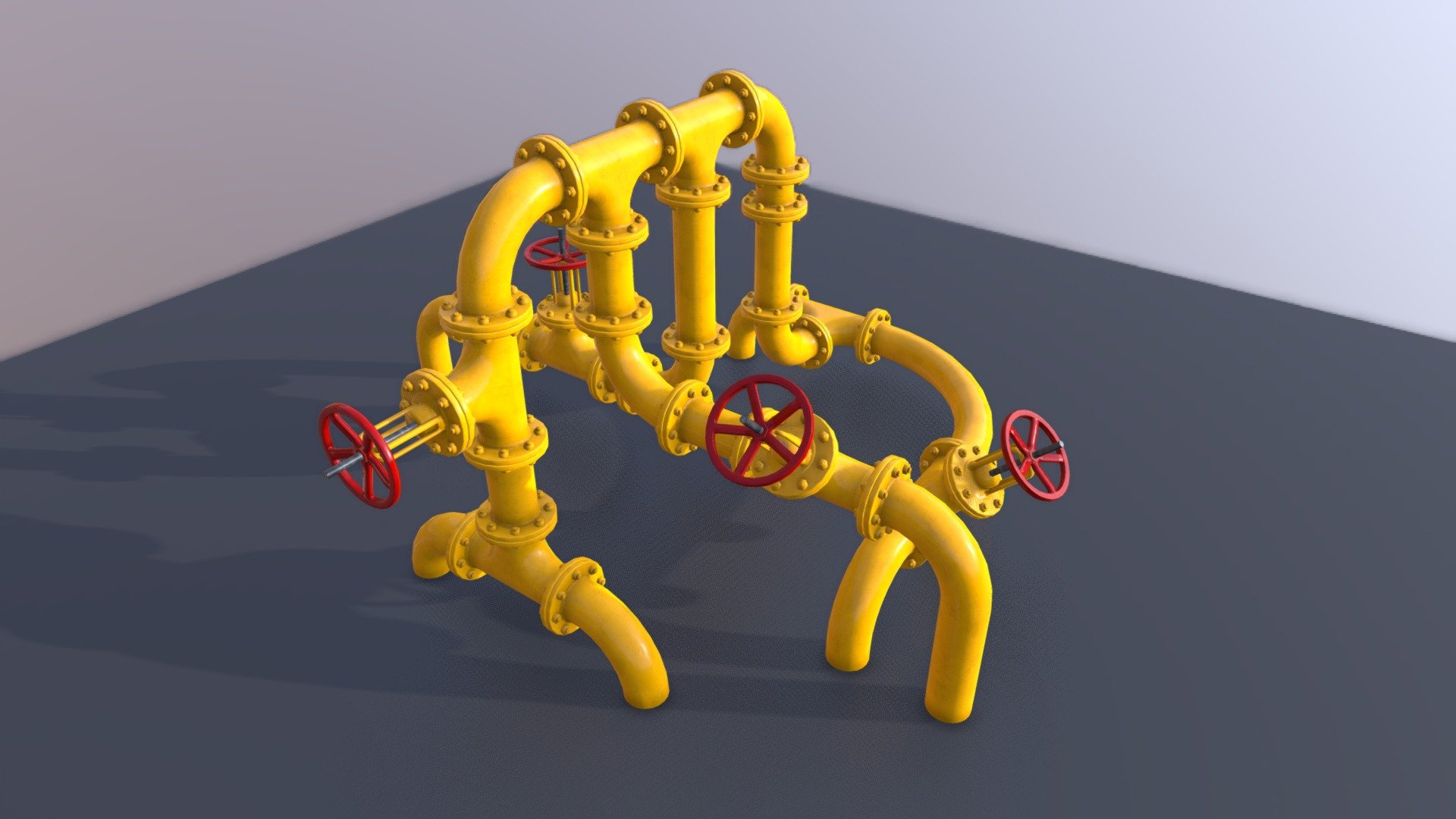 PBR Industrial Pipes Middle 3d model