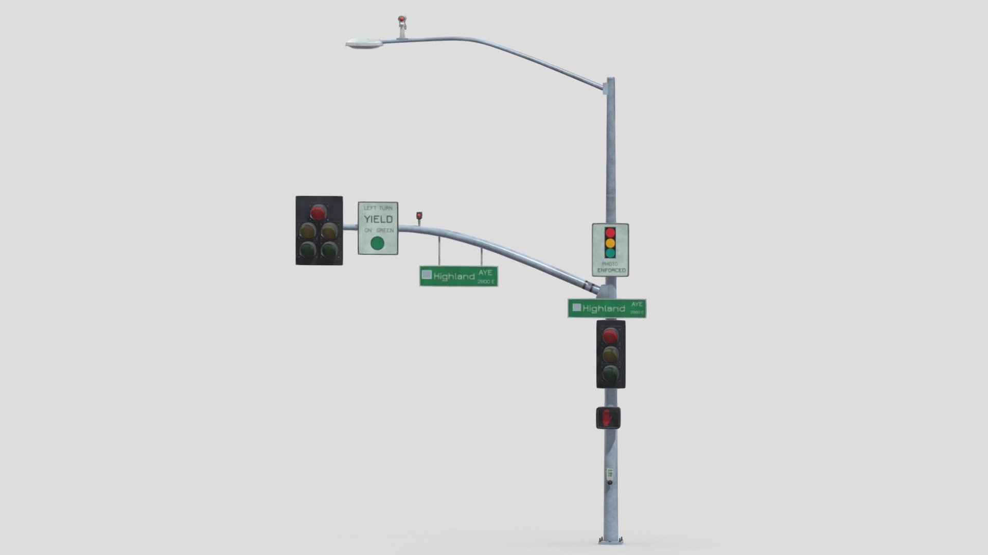 Street Light With Traffic 09 Realistic 3d model