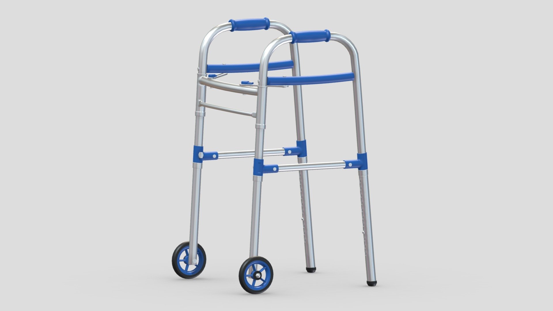 Medical Walker With Wheels 3d model