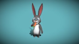 Cartoon Rabbit Animated 3D Model