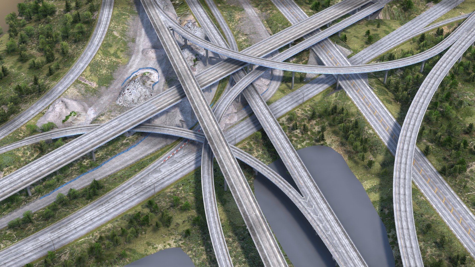 I-95 Highway Interstate, Miami, Florida 3d model