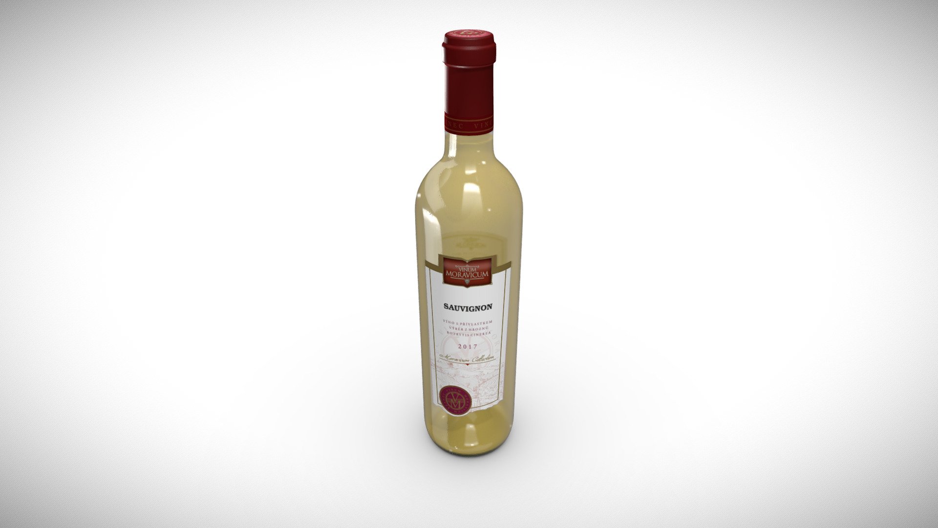 Bottle of Wine Sauvignon 2017 3d model