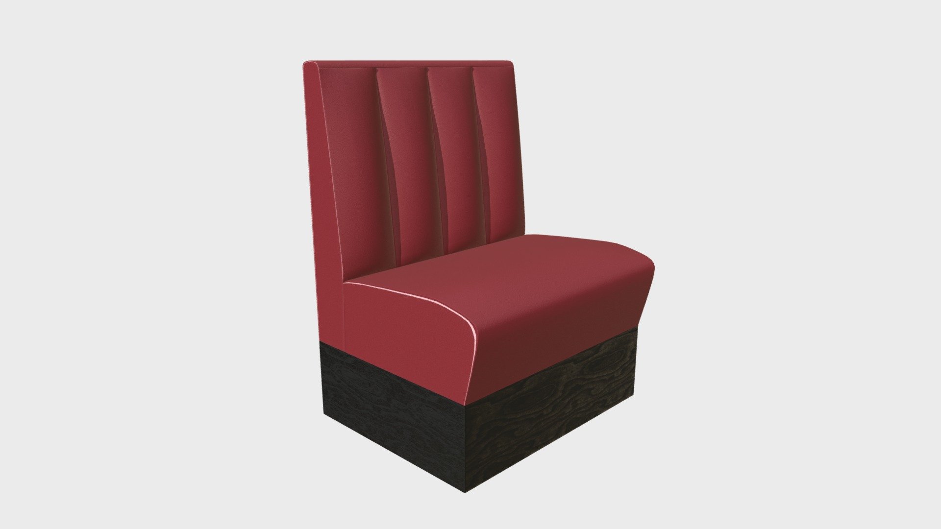 Single seat diner bank couch 3d model