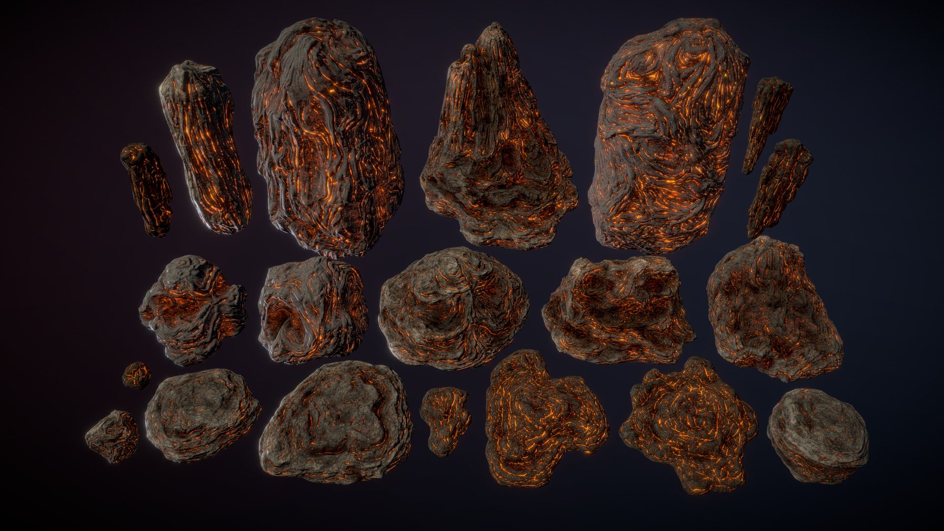 Lava rocks 3d model