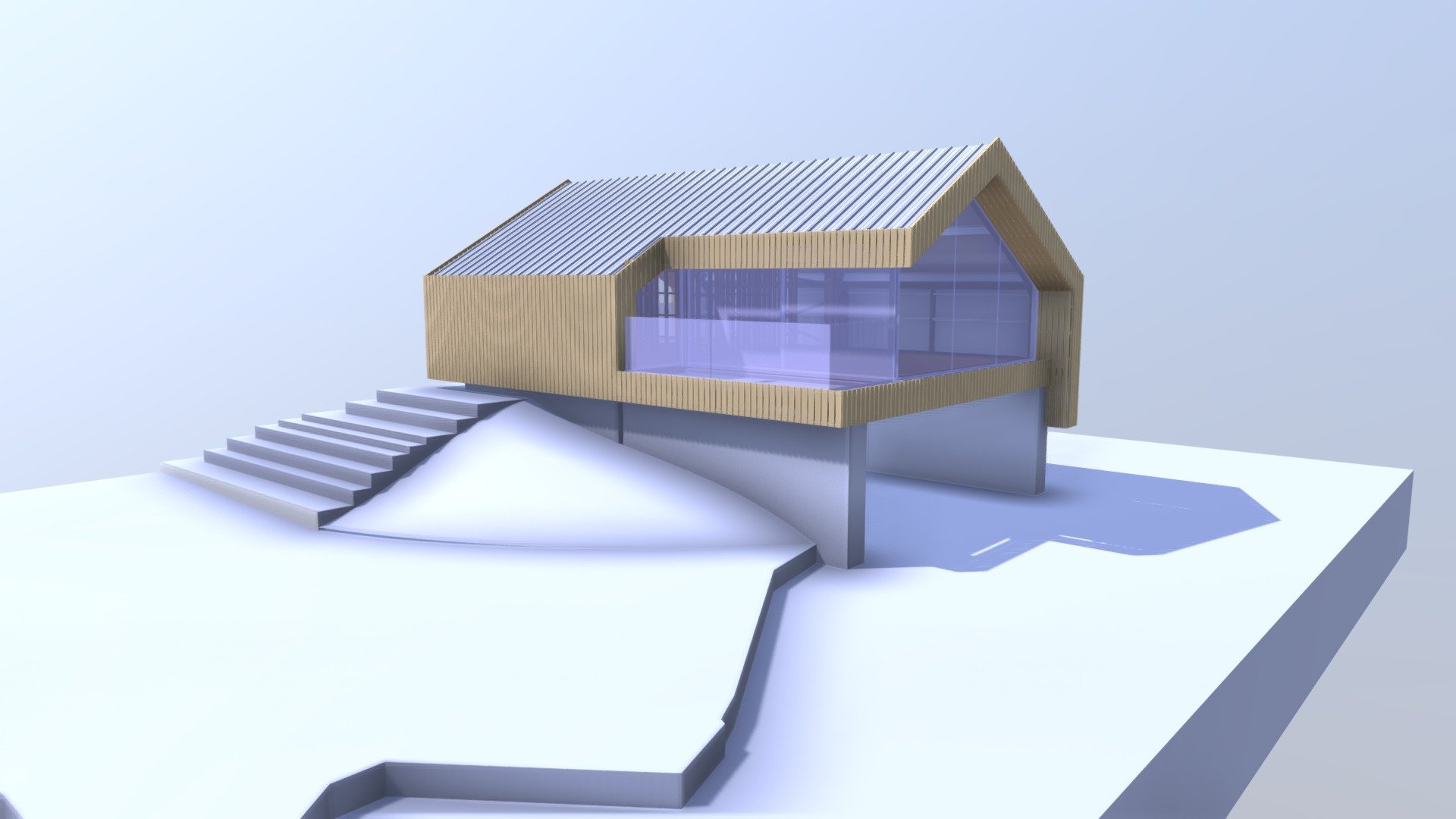 Boathouse with Skin 3d model