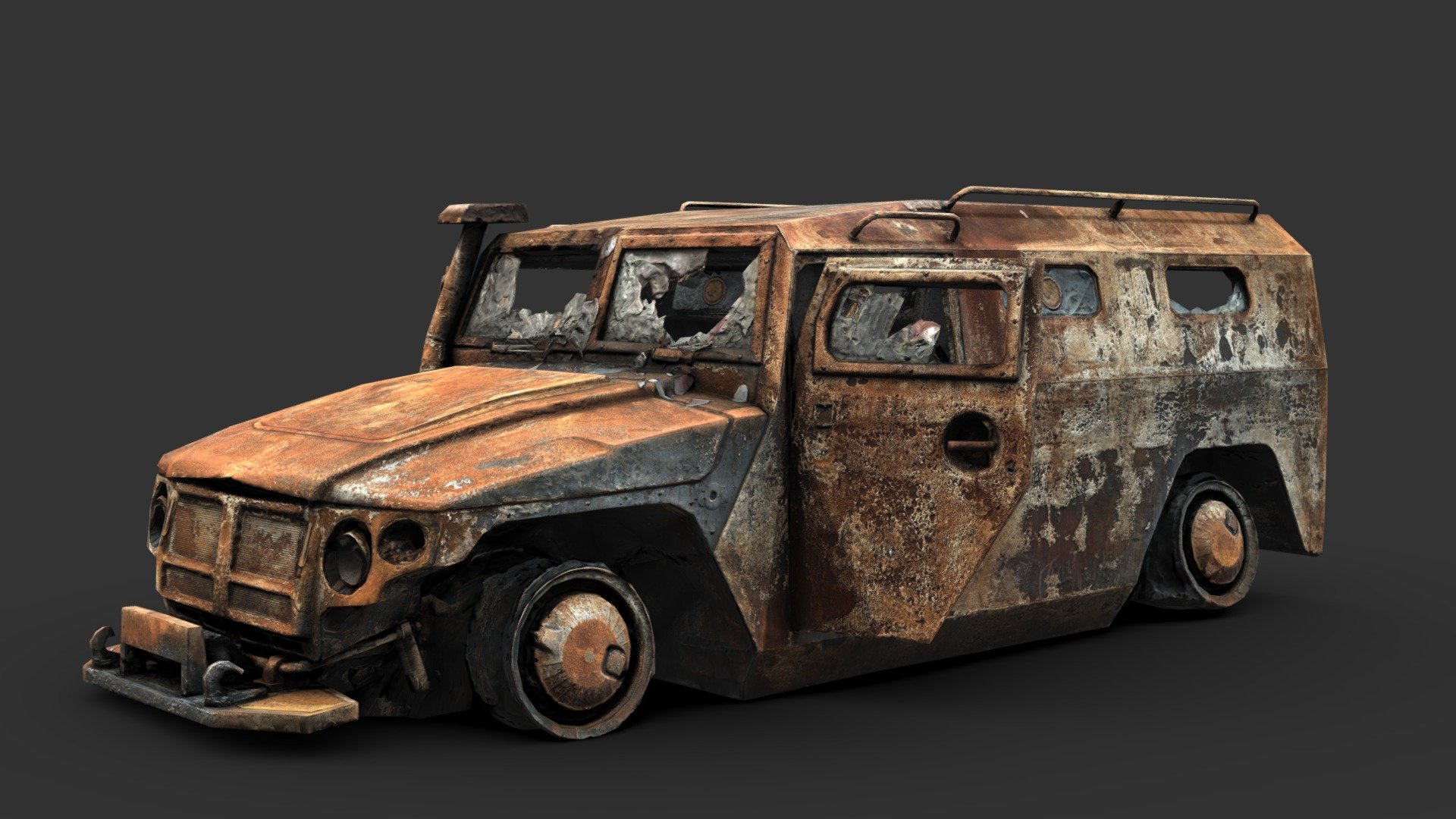 Destroyed GAZ Tigr 3d model