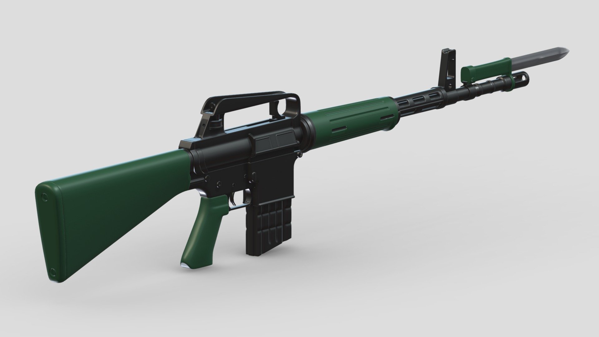 Armalite AR 10 High Poly 3d model