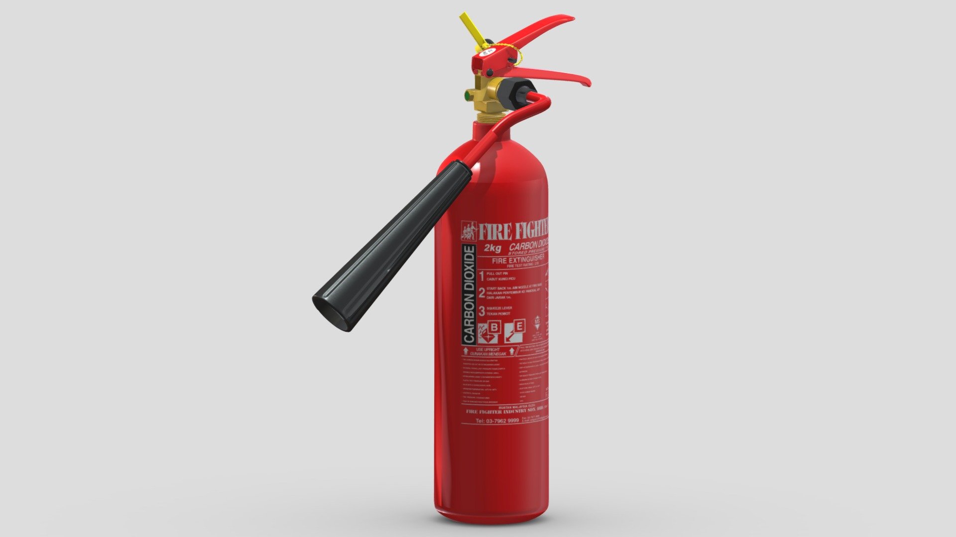 Carbon Dioxide Fire Extinguisher 3d model