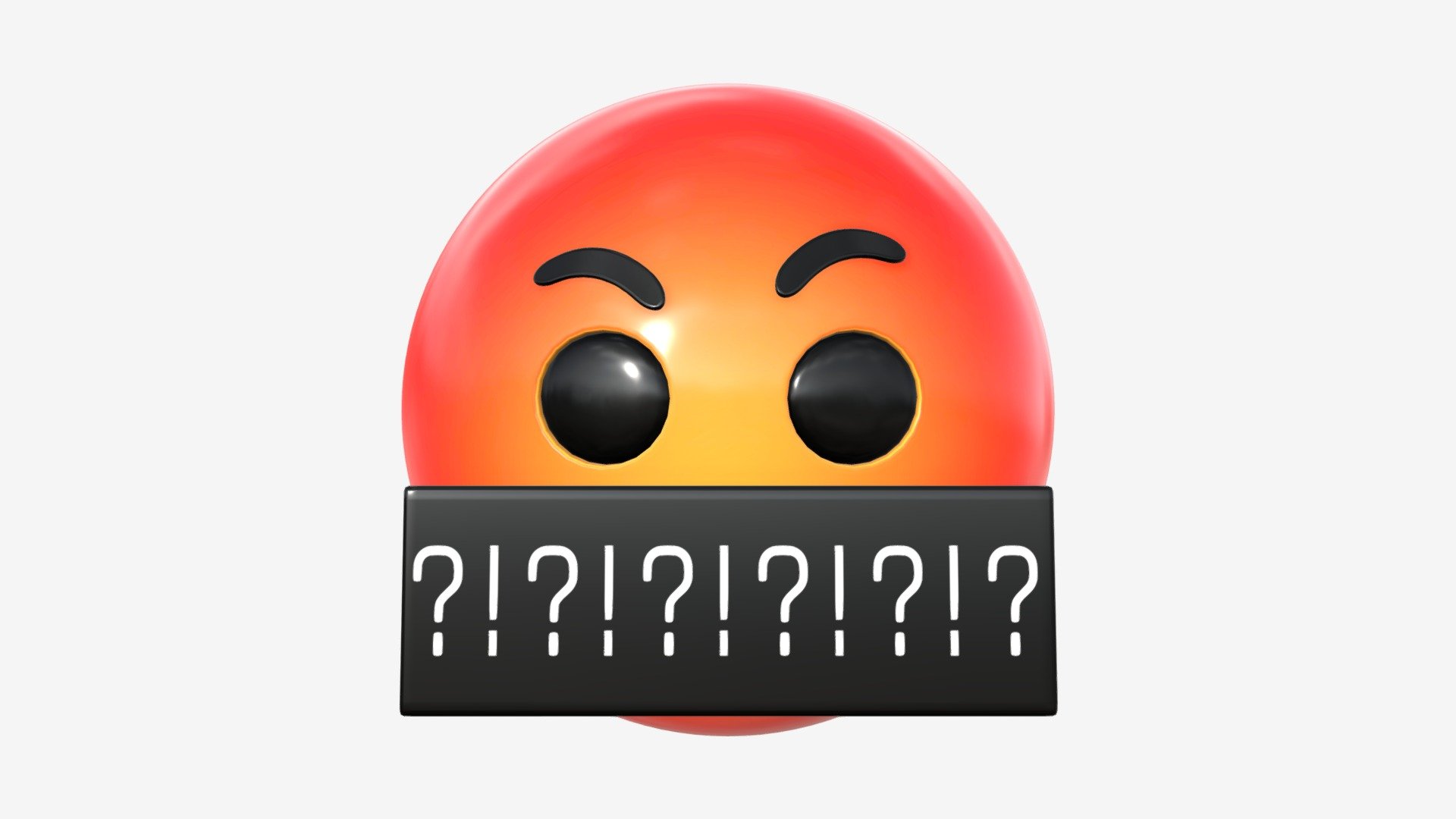 Emoji 078 Angry with mouth covered 3d model