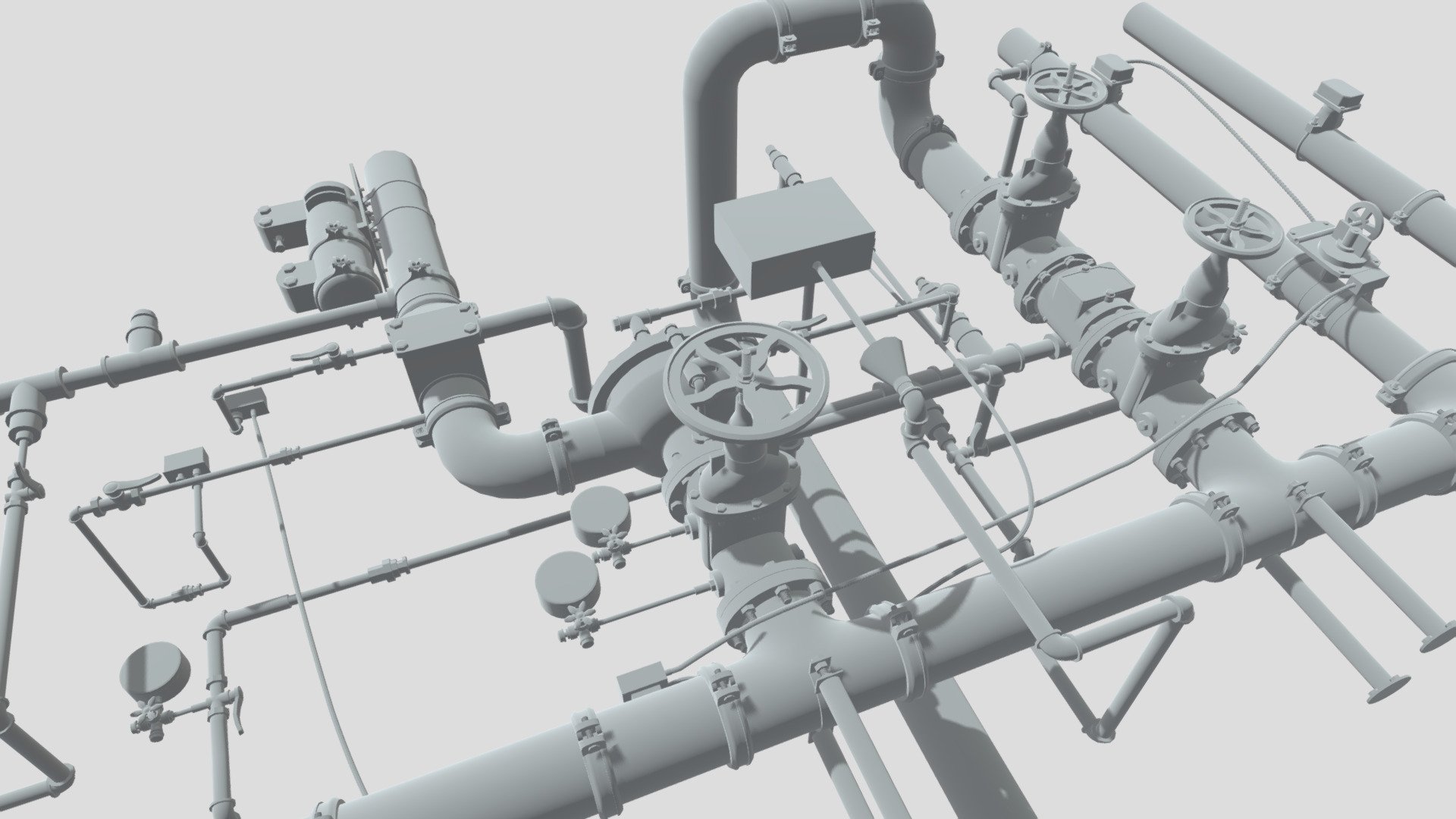 Industrial Pipes 3d model