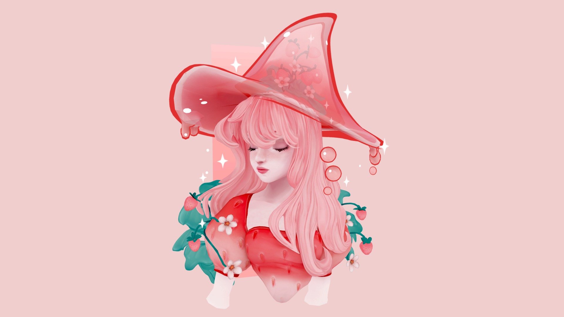 🍓 Strawberry witch 🍓 3d model