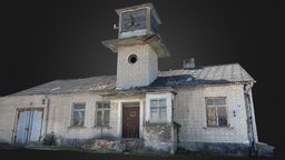 Brick Building with Tower