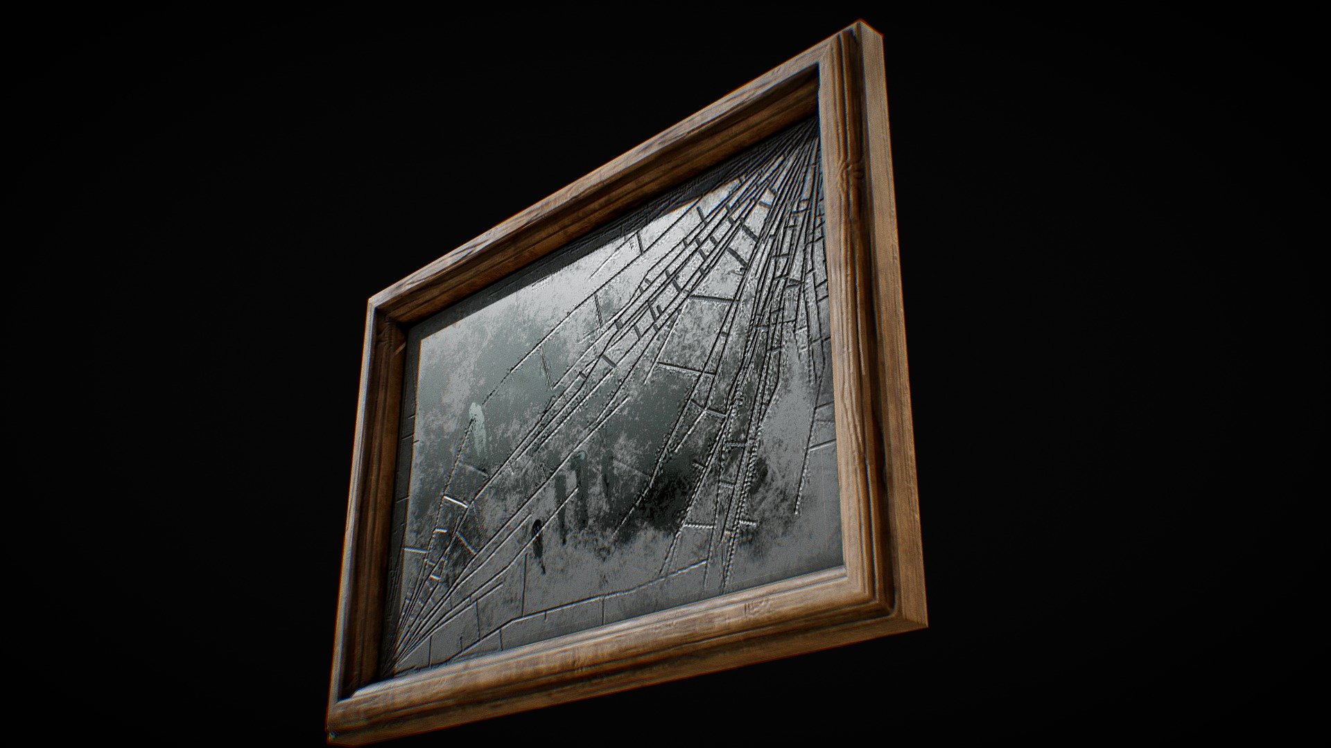 Old Broken Mirror 3d model