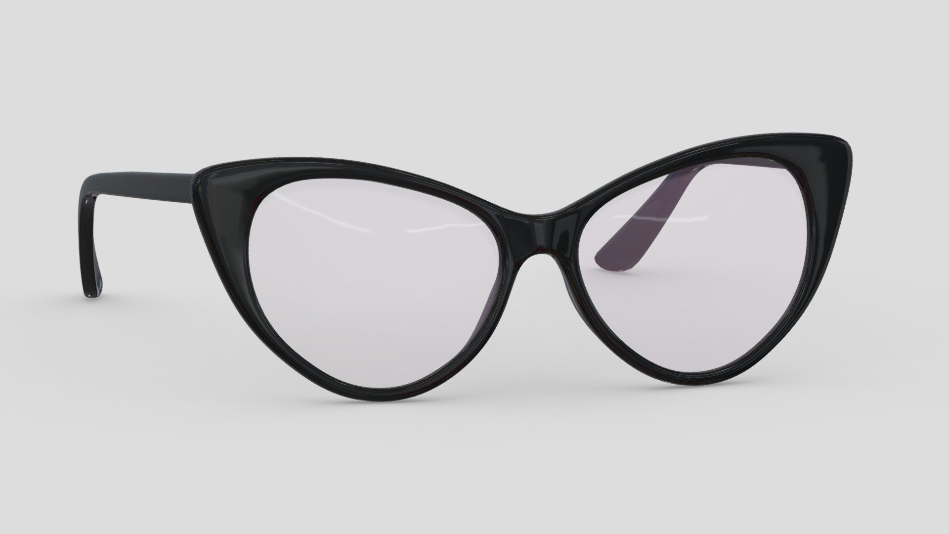 Cat Eye Glasses 3d model