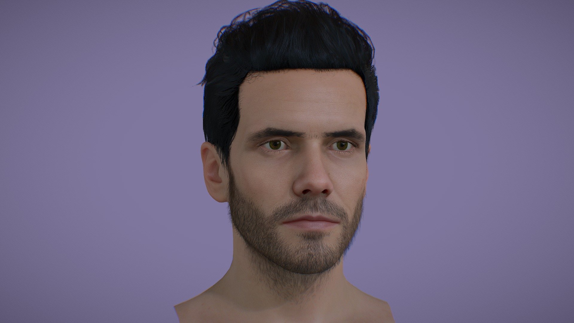 realistic head Antoine 3d model