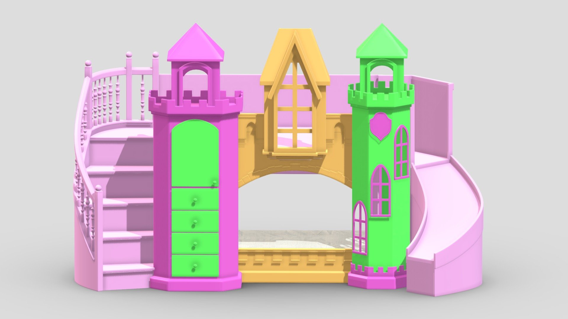 Castle Bed Kid Room 3d model