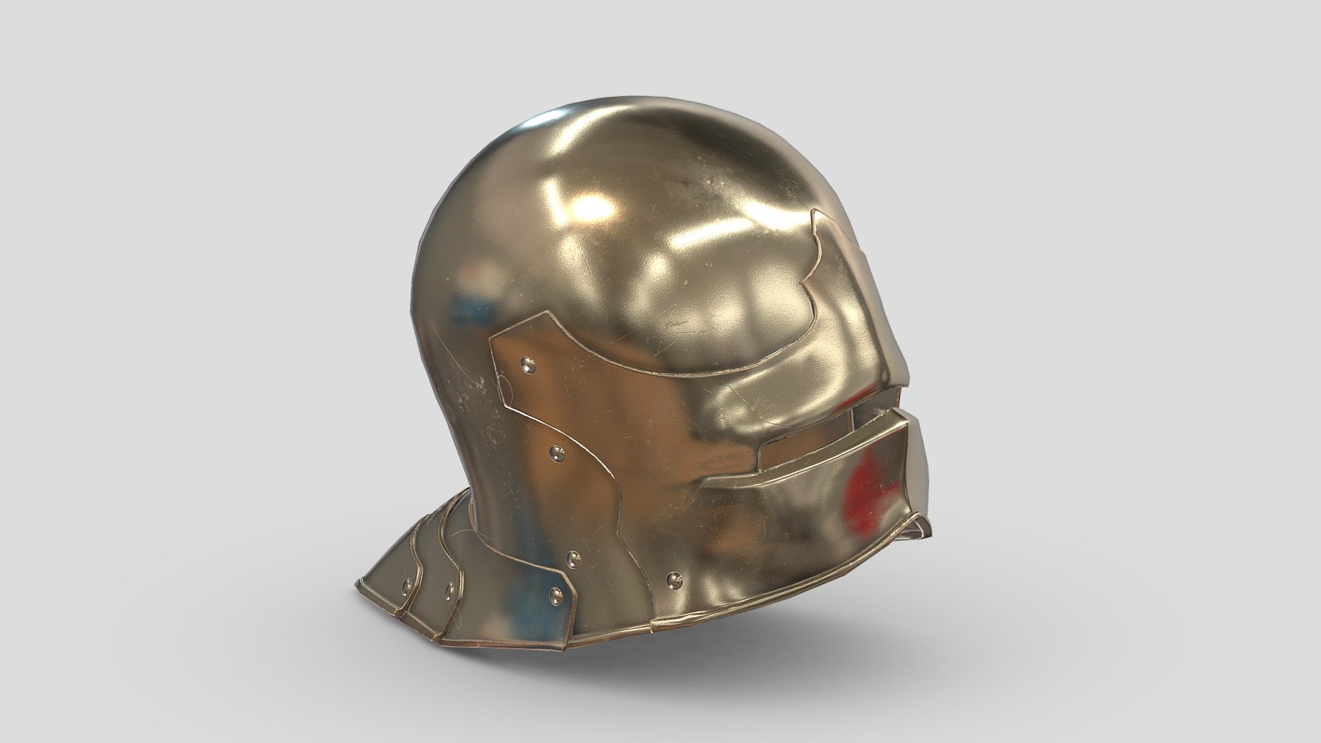 Medieval Helmet 10 Low Poly PBR 3d model