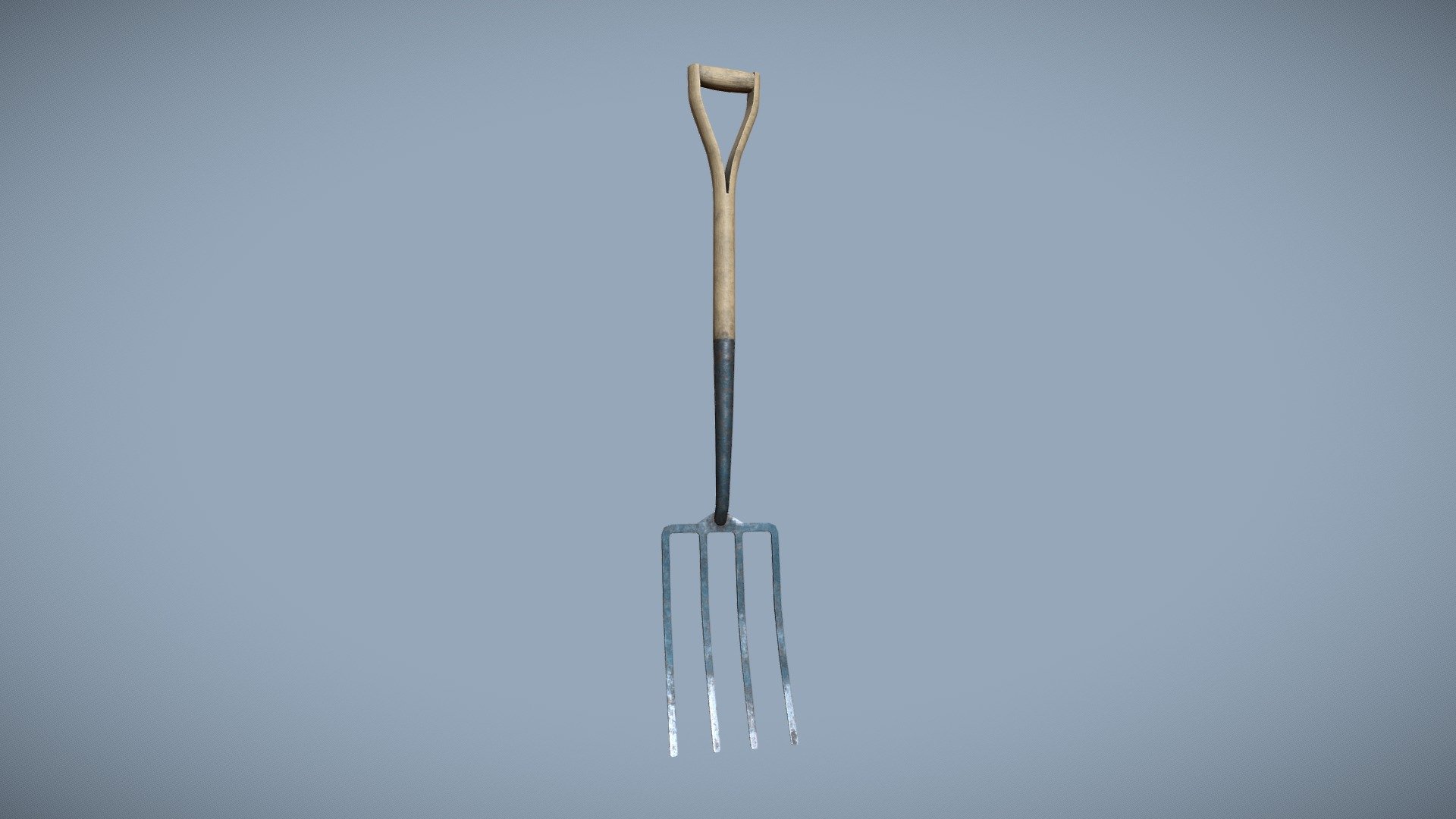 Low poly garden fork 3d model