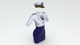 Female Marine Captain Skirt Uniform And Cap