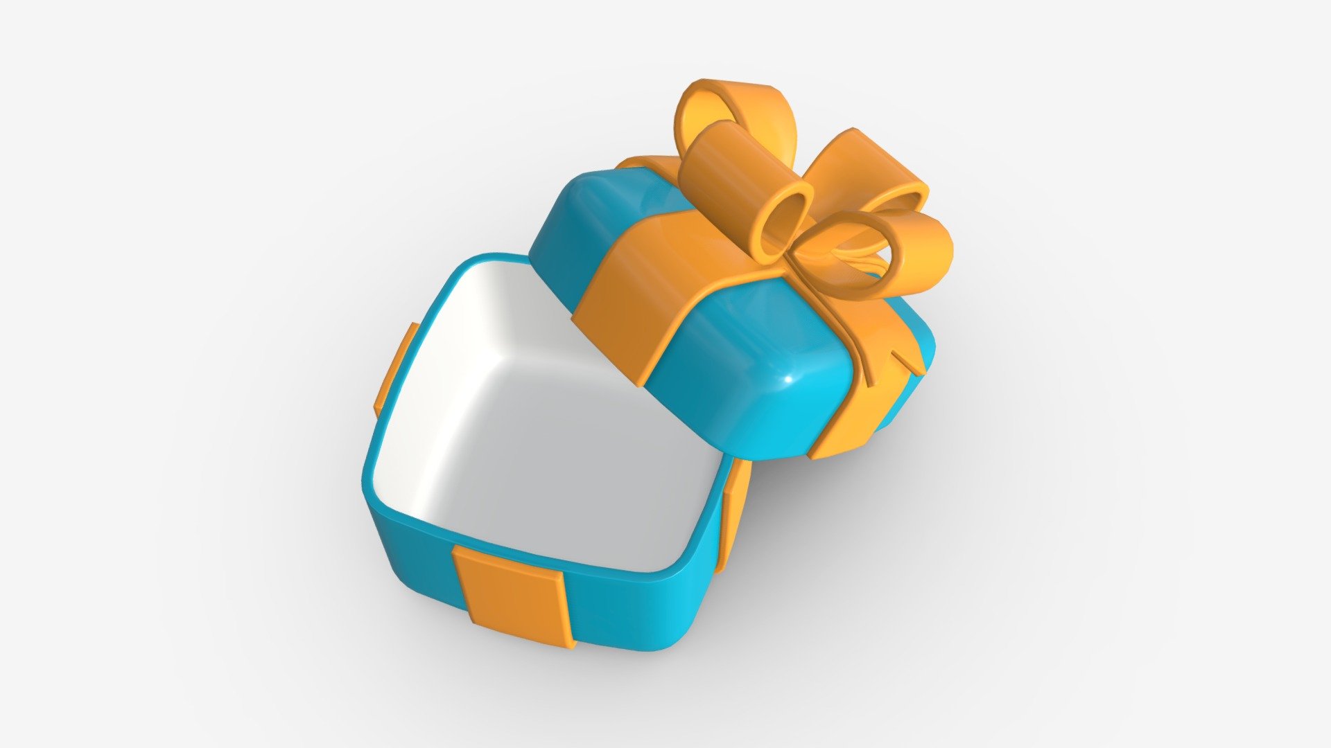 Gift Box with Ribbon Stylized Open 3d model